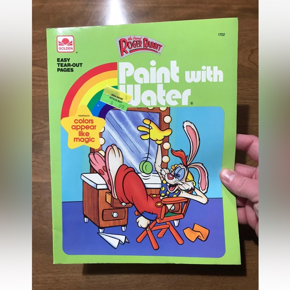 Walt Disney Who Framed Roger Rabbit Paint With Water Golden Book Vintage 1988